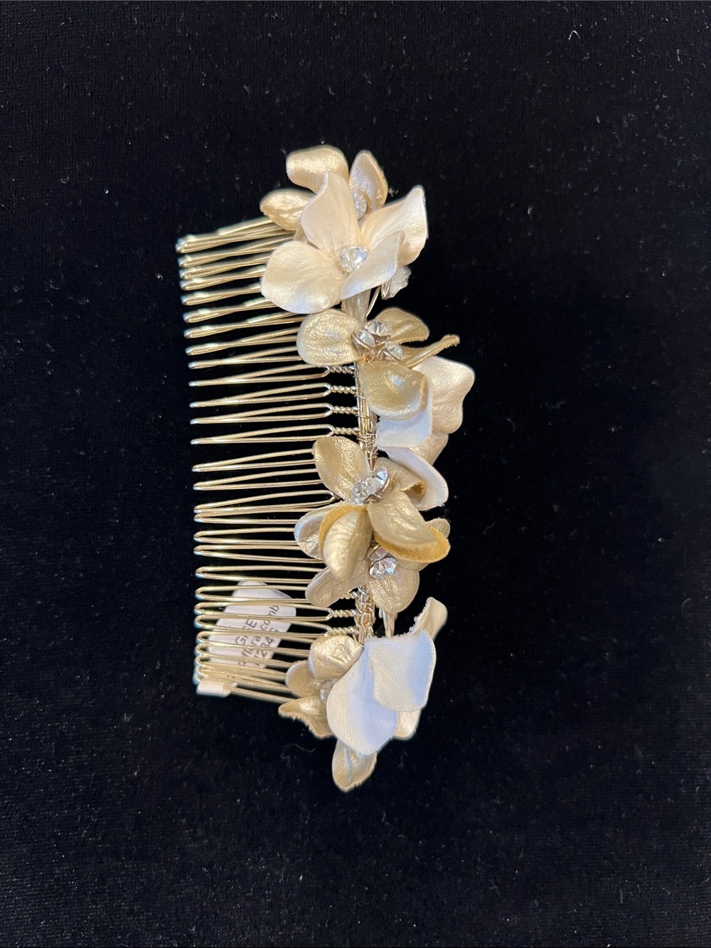 Giselle H234G Gold Floral Bridal Hair Comb with Crystal Centers